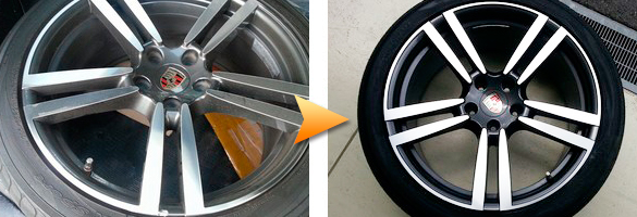 アルマイトホイールのガリ傷リペア・ガンメタ部塗装の料金・施工例