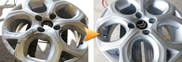 シルバーホイールのキズ補修の料金・施工例